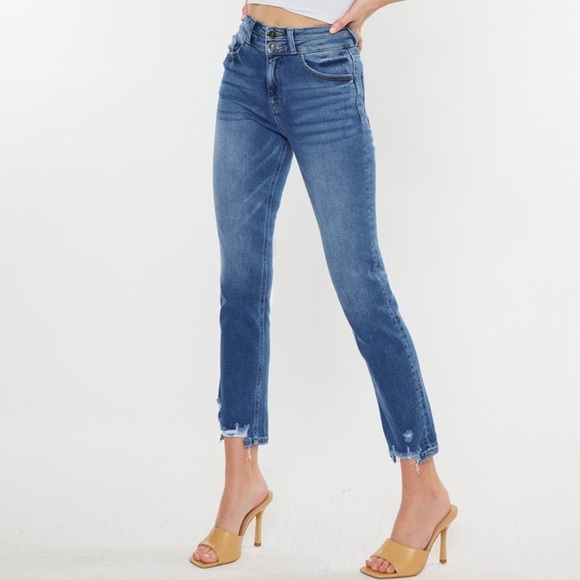 KanCan Cadence Ultra‎ High Rise Slim Straight Jeans, Medium Wash - Picture 8 of 10